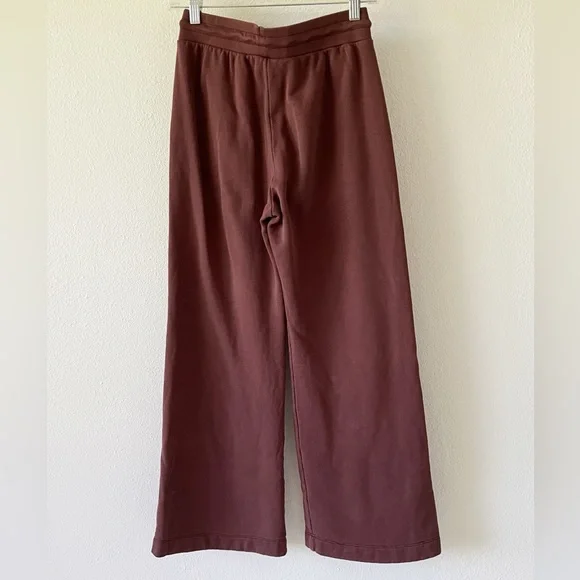 Soucy EZ Joggers Wide Leg Brown Pima Cotton Cozy Sweats Size Small - Picture 4 of 9